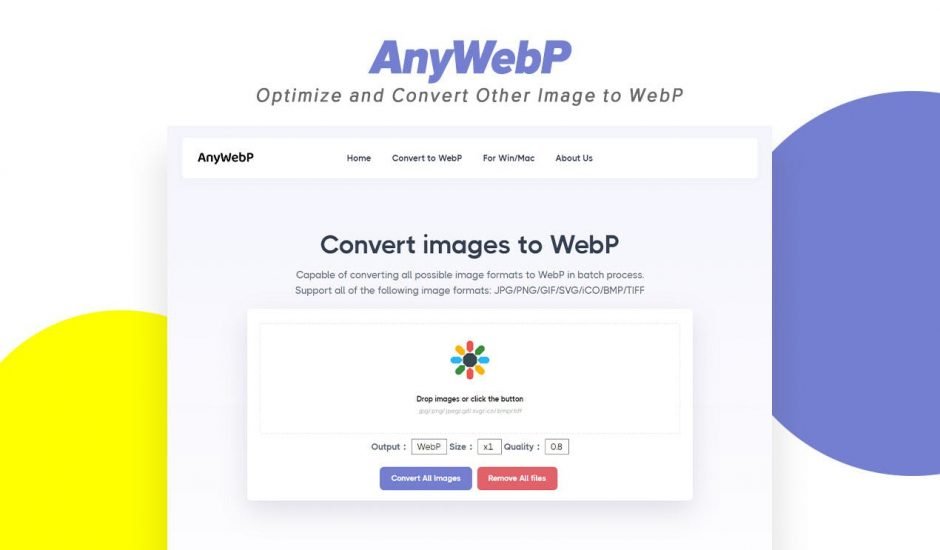 AnyWebP - convertisseur format WebP